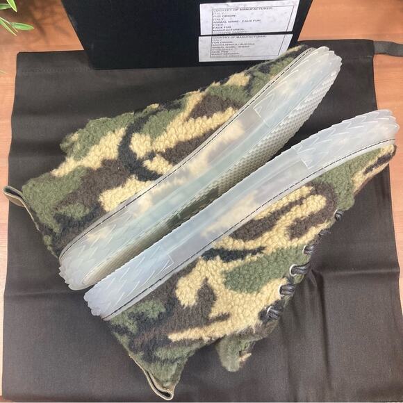 Giuseppe Zanotti Men's Blabber Camo Faux Fur Low Top Sneakers Size 40 US7 - Picture 8 of 16